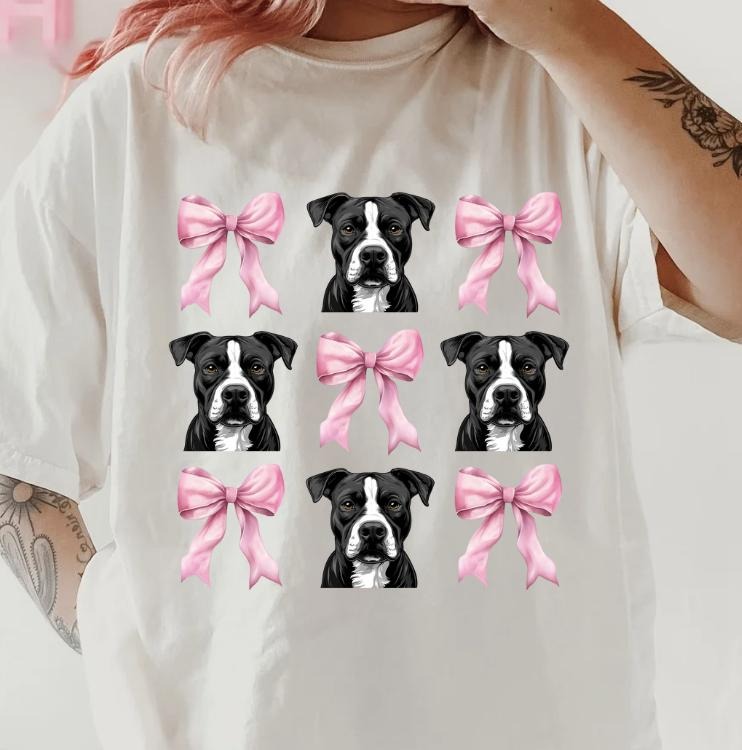 Grey/Black and White Pitbull Shirt ~ Unisex Apparel Relaxed Fit Printed In The USA Clothing Womenswear Casual Comfort...