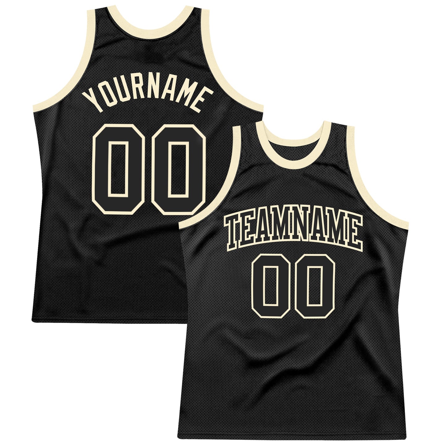 Custom Black Black-Cream Authentic Throwback Basketball Jersey T-Shirts, Hoodie, Sweatshirt | WearSparks.com (Image 1)