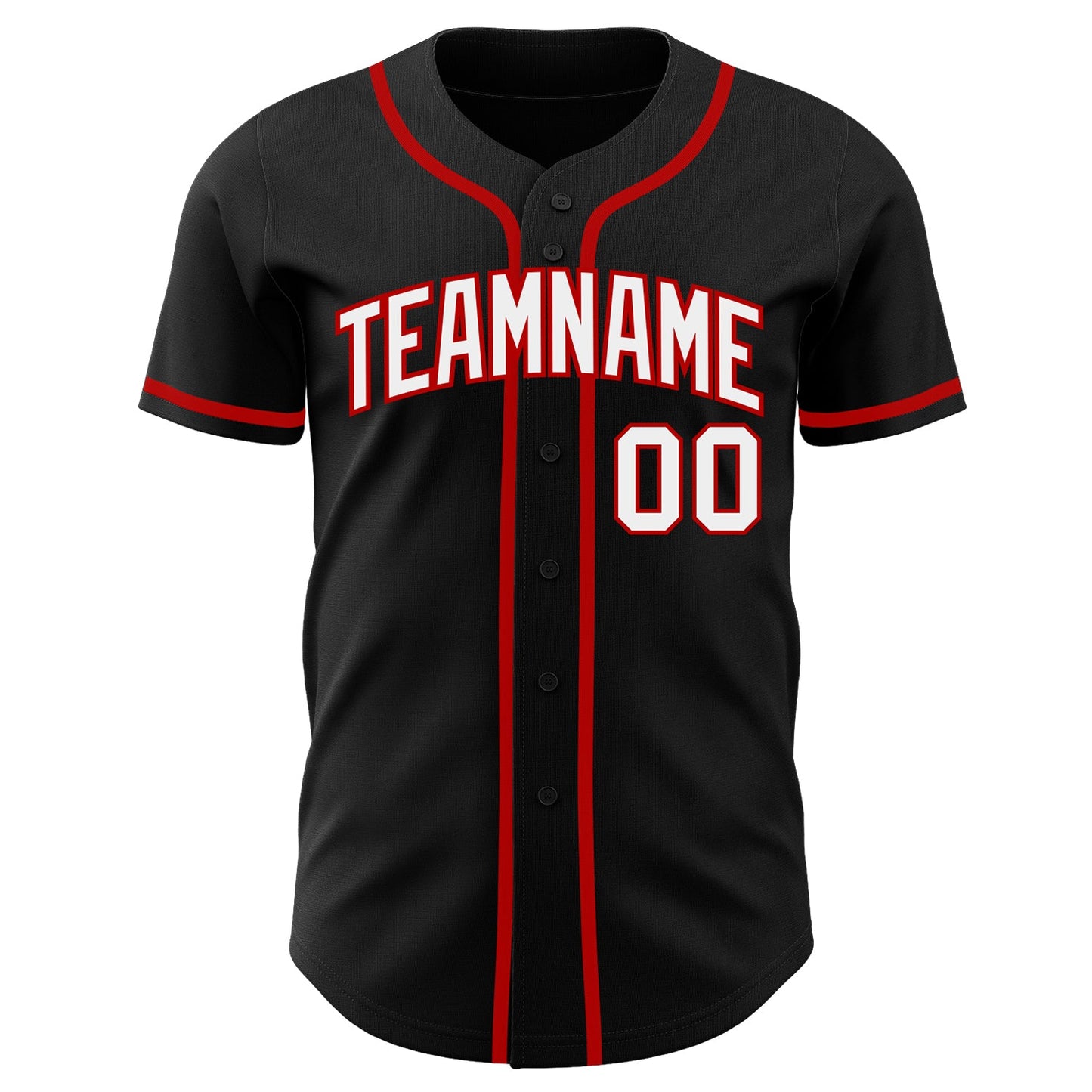 Custom Black White-Red Authentic Baseball Jersey T-Shirts, Hoodie, Sweatshirt | WearSparks.com (Image 2)