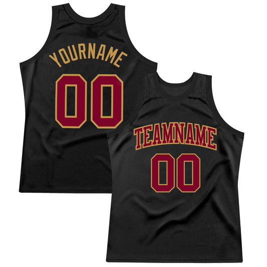 Custom Black Maroon-Old Gold Authentic Throwback Basketball Jersey T-Shirts, Hoodie, Sweatshirt | WearSparks.com (Image 1)