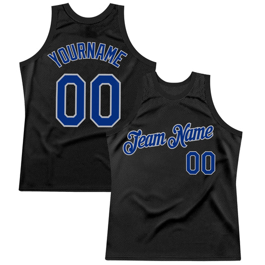 Custom Black Royal-Gray Authentic Throwback Basketball Jersey T-Shirts, Hoodie, Sweatshirt | WearSparks.com (Image 1)