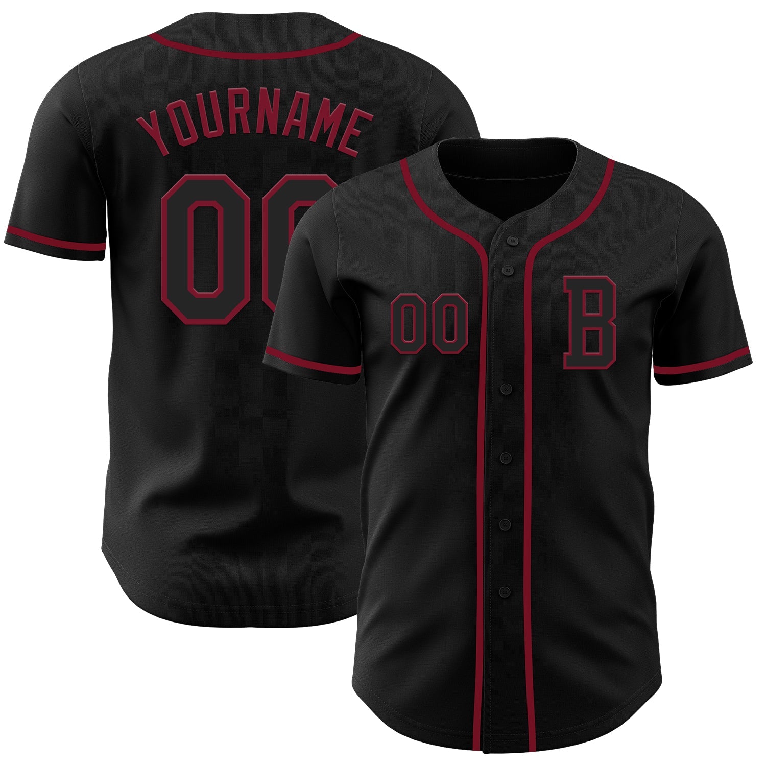 Custom Black Crimson Authentic Baseball Jersey T-Shirts, Hoodie, Sweatshirt | WearSparks.com (Image 1)