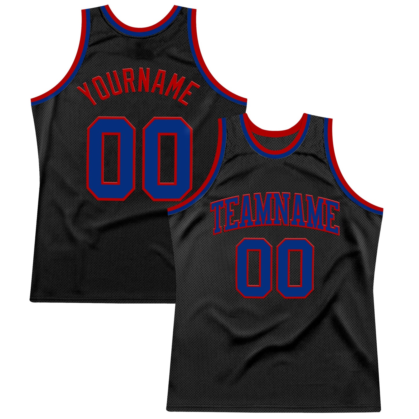 Custom Black Royal-Red Authentic Throwback Basketball Jersey T-Shirts, Hoodie, Sweatshirt | WearSparks.com (Image 1)