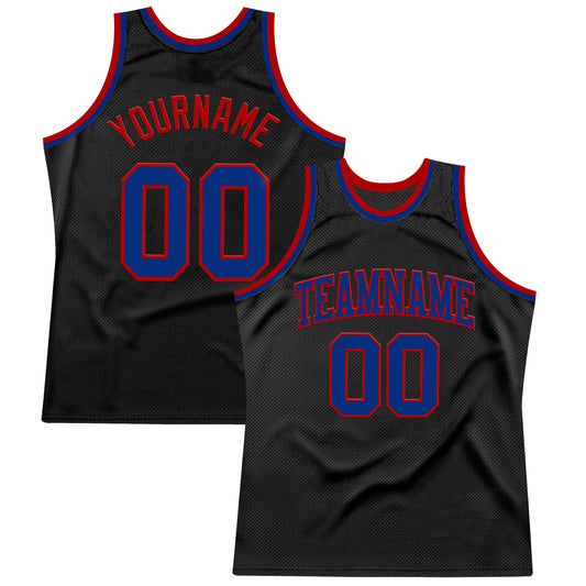 Custom Black Royal-Red Authentic Throwback Basketball Jersey T-Shirts, Hoodie, Sweatshirt | WearSparks.com (Image 1)