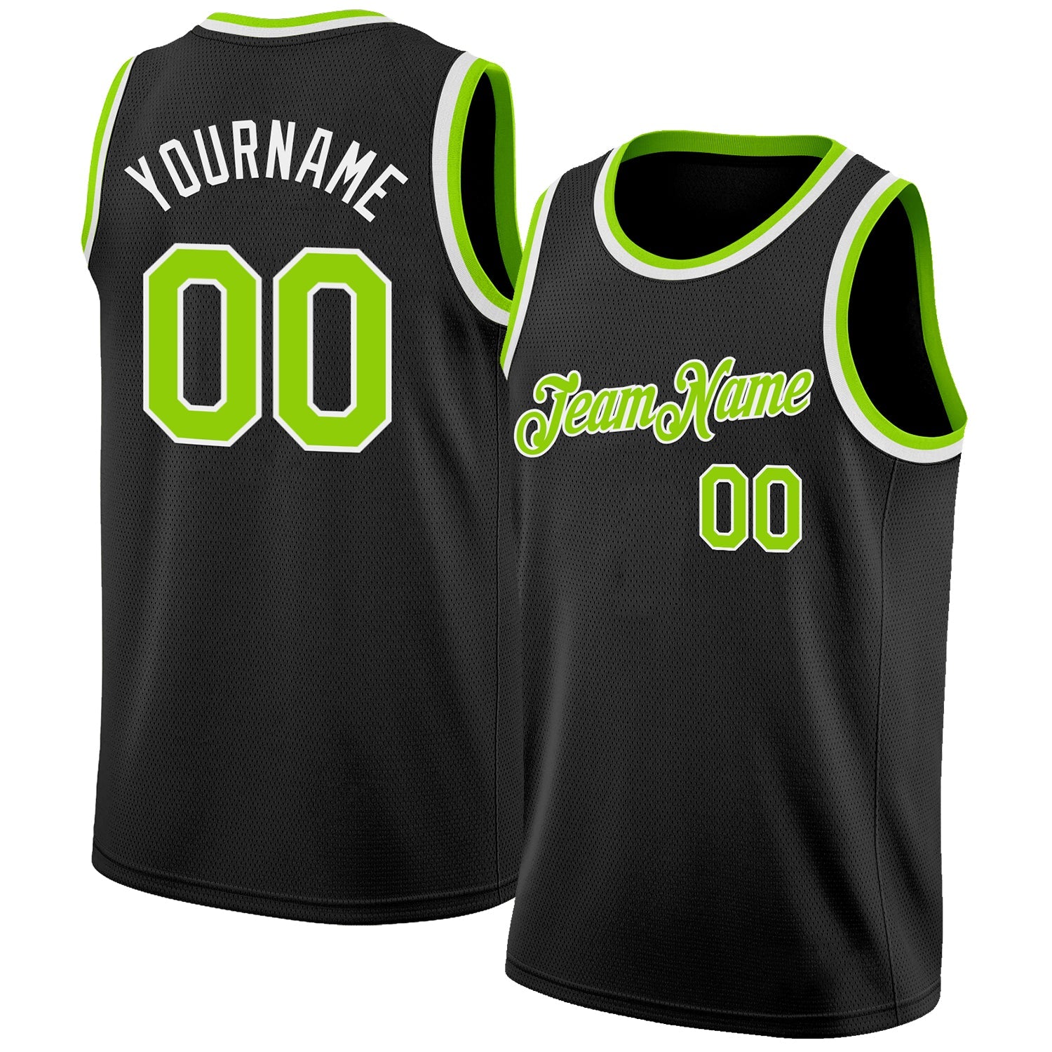 Custom Black Neon Green-White Authentic Basketball Jersey T-Shirts, Hoodie, Sweatshirt | WearSparks.com (Image 1)