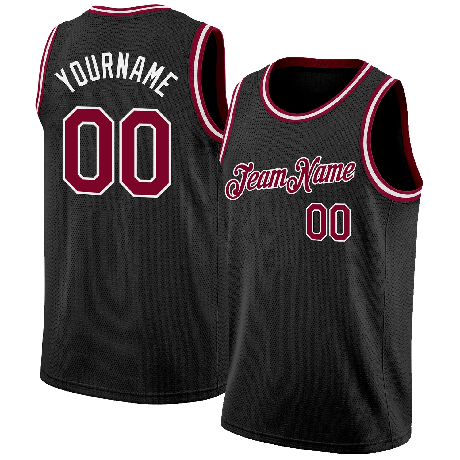 Custom Black Maroon-White Authentic Basketball Jersey T-Shirts, Hoodie, Sweatshirt | WearSparks.com (Image 1)