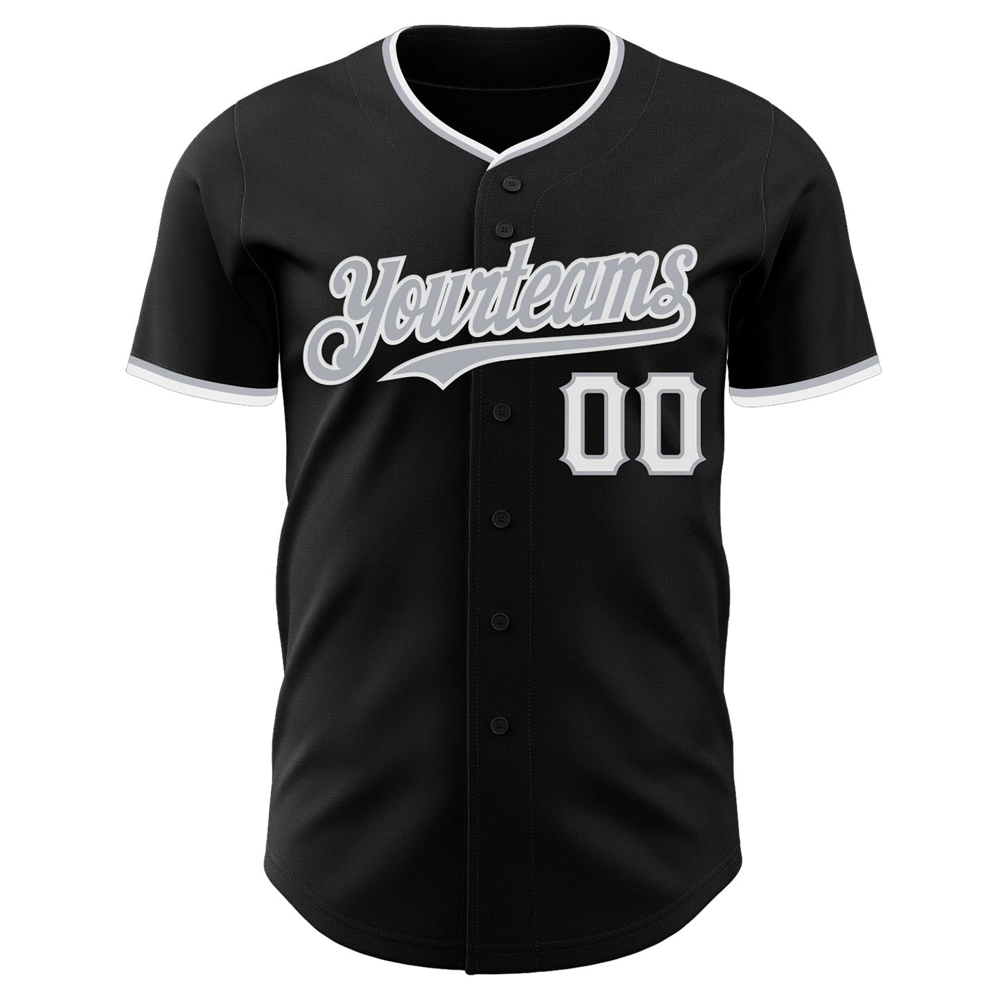 Custom Black Gray-White Authentic Baseball Jersey T-Shirts, Hoodie, Sweatshirt | WearSparks.com (Image 2)