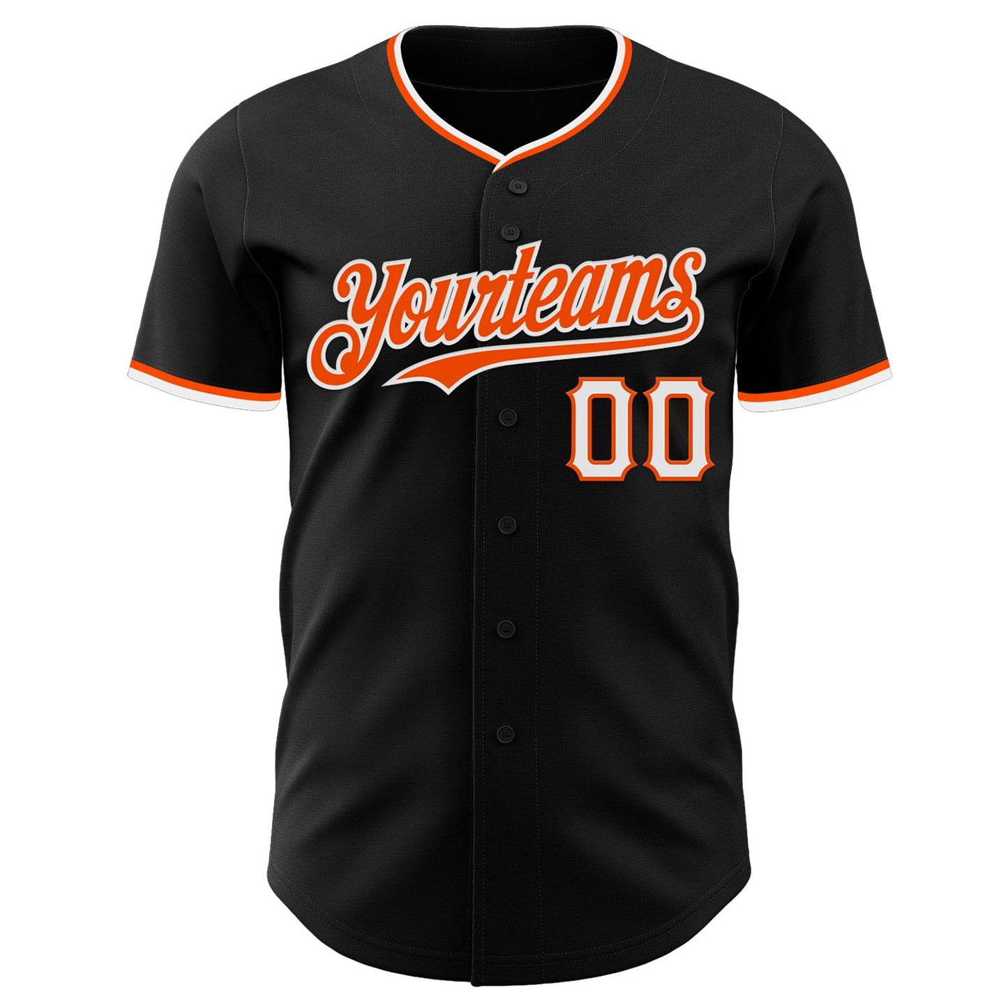 Custom Black Orange-White Authentic Baseball Jersey T-Shirts, Hoodie, Sweatshirt | WearSparks.com (Image 2)