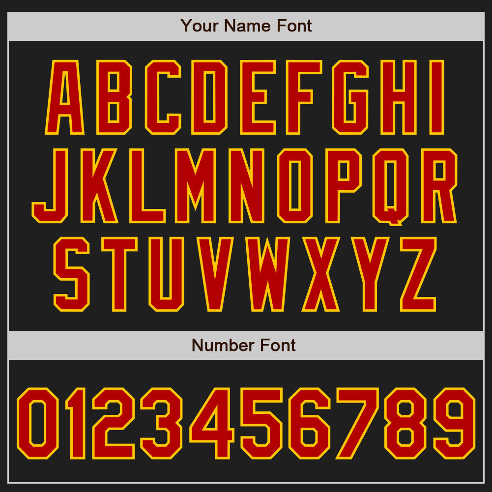 Custom Black Red-Yellow Authentic Baseball Jersey