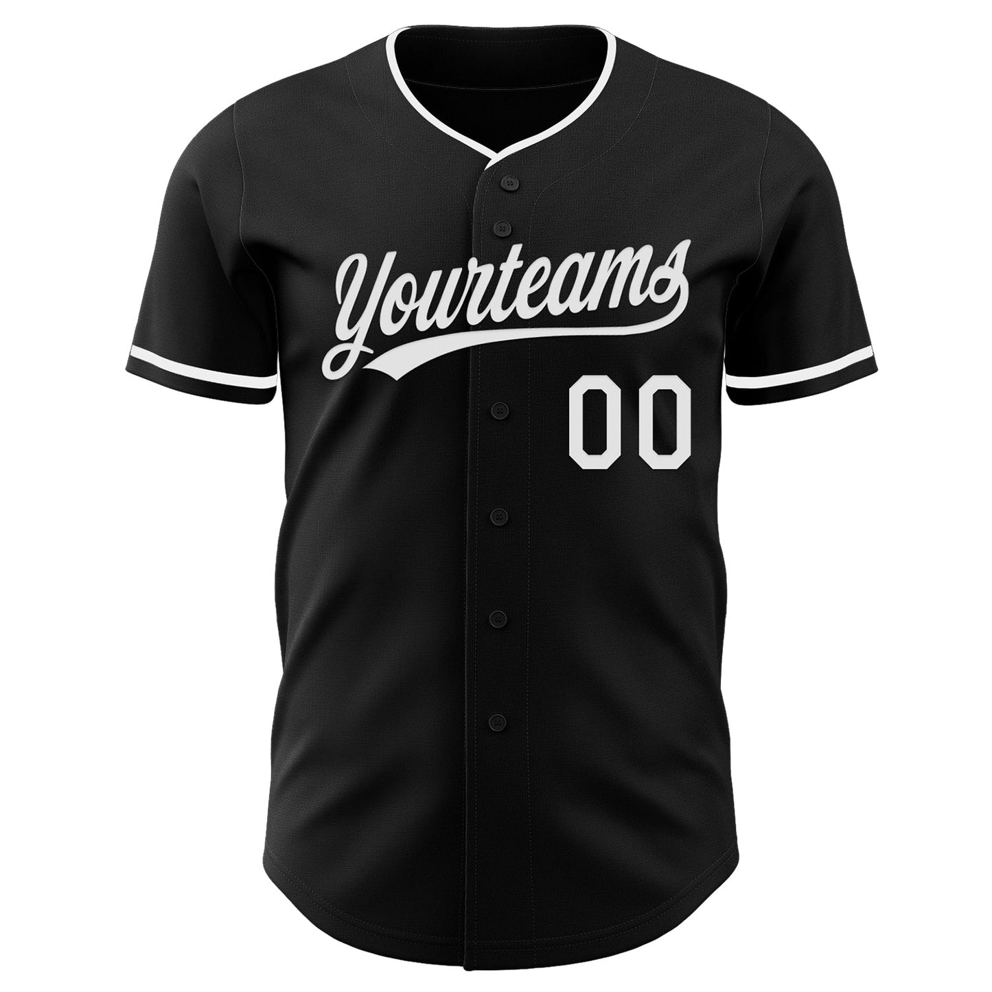 Custom Black White Authentic Baseball Jersey