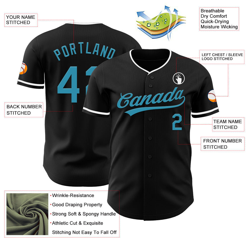 Custom Black Panther Blue-White Authentic Baseball Jersey