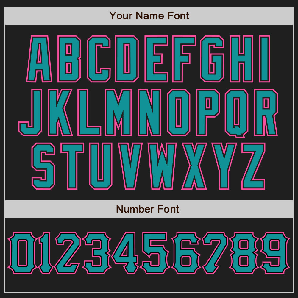 Custom Black Teal-Pink Authentic Baseball Jersey