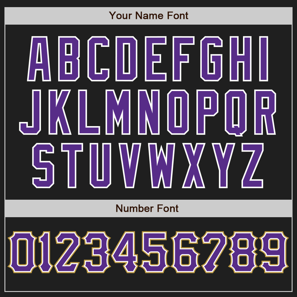 Custom Black Purple White-Old Gold Authentic Baseball Jersey