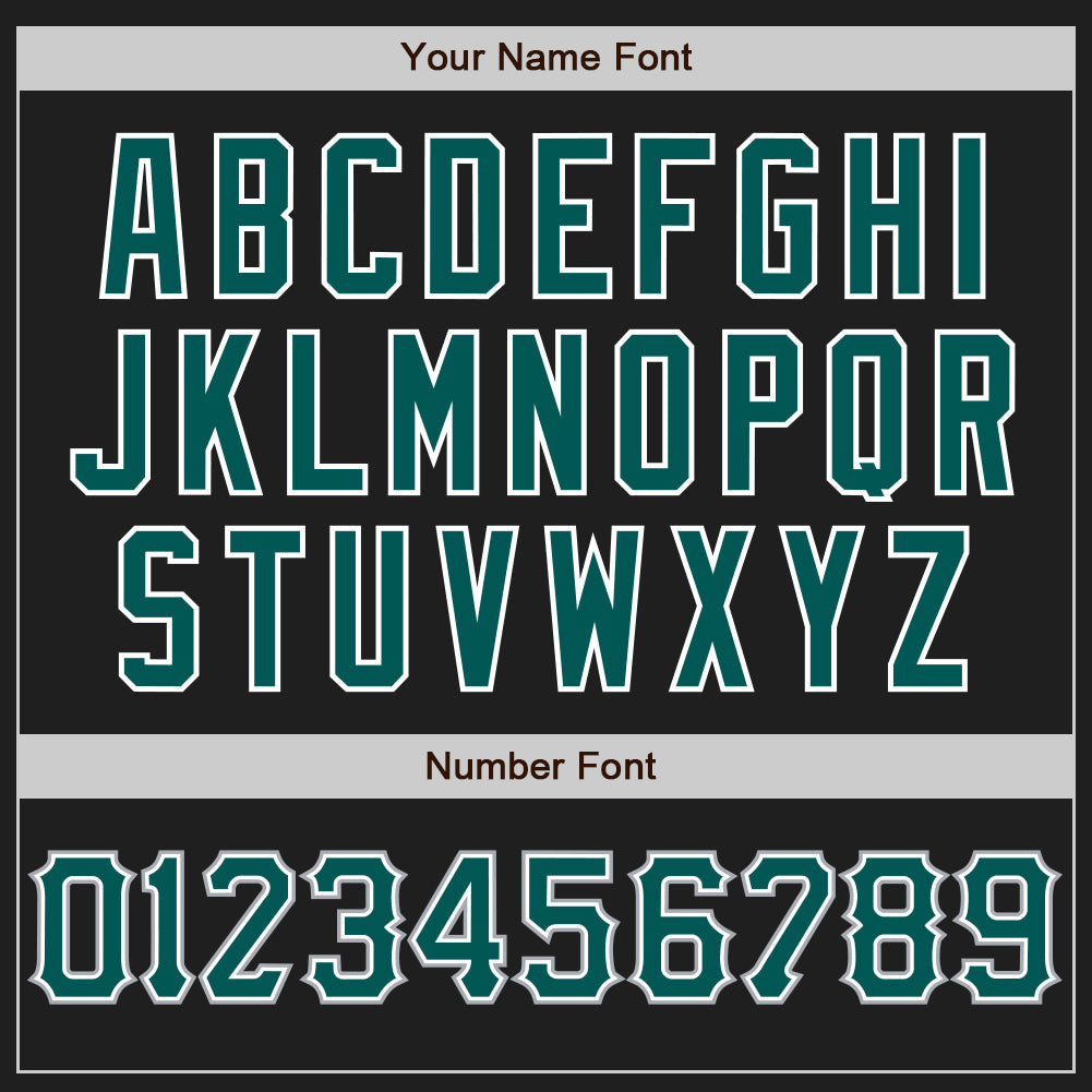 Custom Black Midnight Green Gray-White Authentic Baseball Jersey