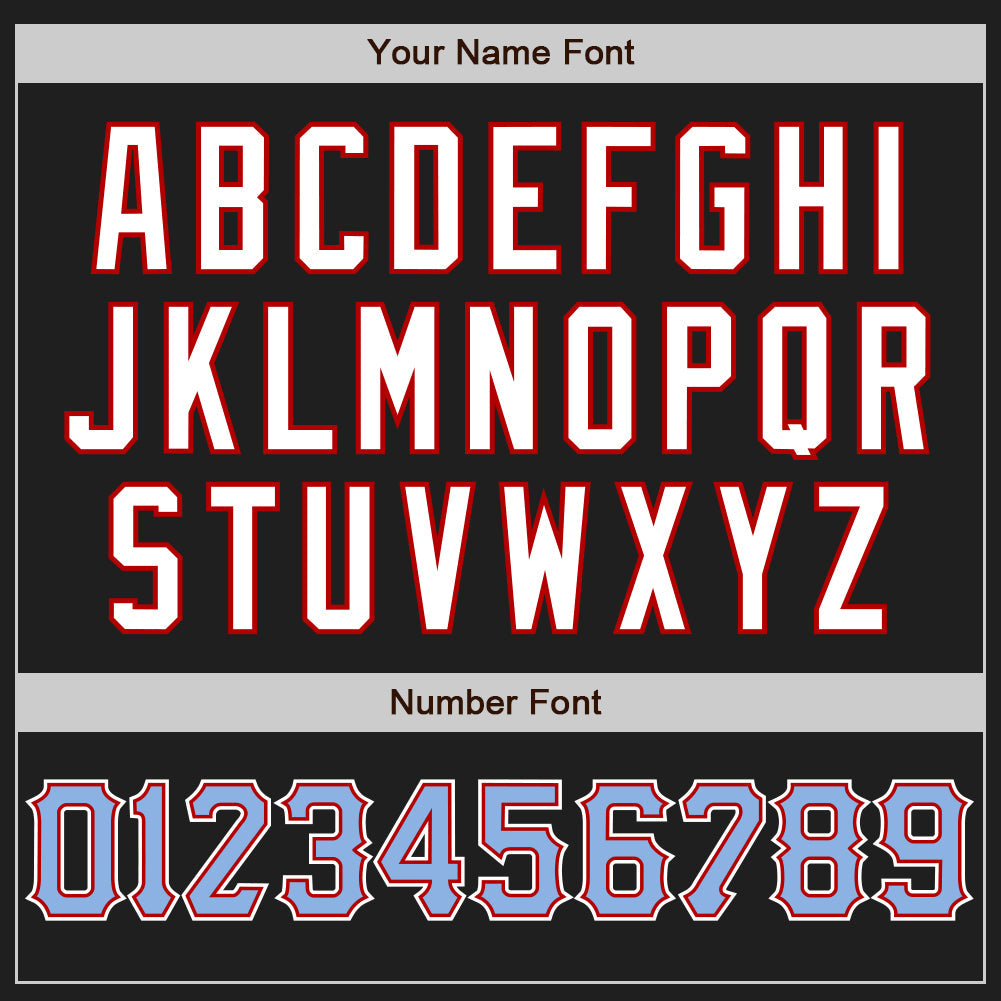 Custom Black Light Blue Red-White Authentic Baseball Jersey