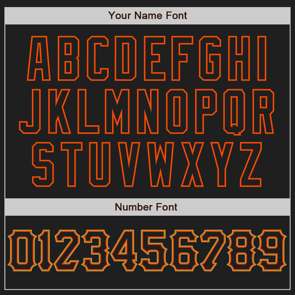 Custom Black Orange-Old Gold Authentic Baseball Jersey