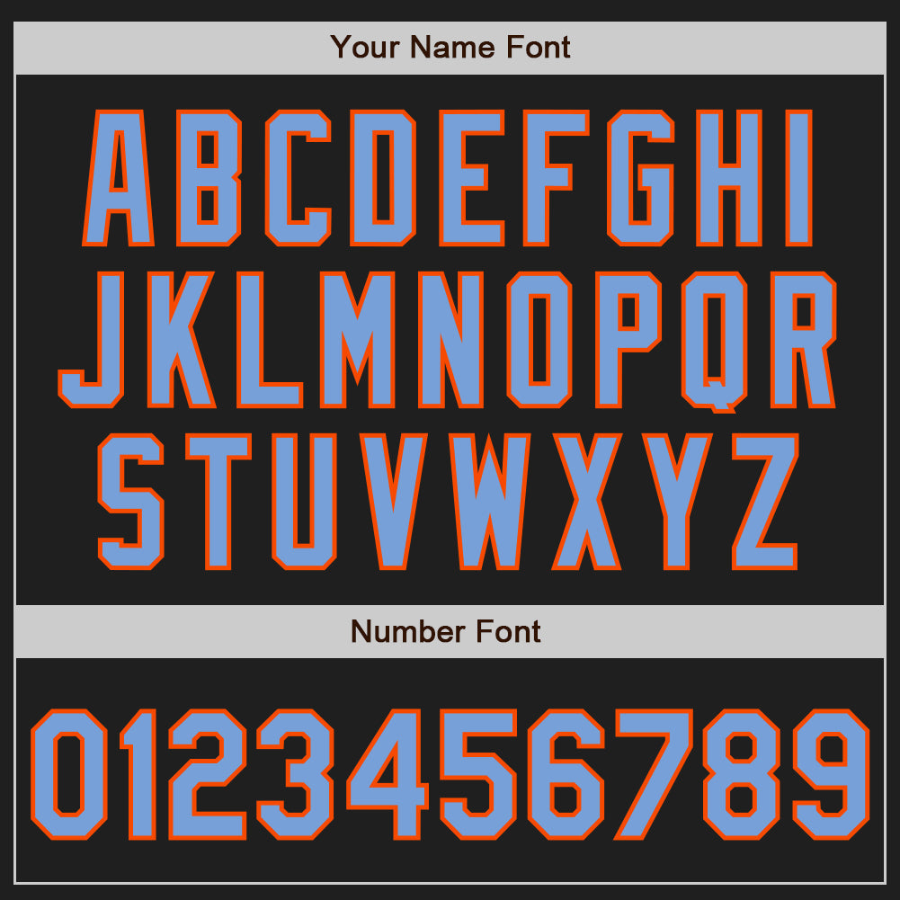 Custom Black Powder Blue-Orange Authentic Baseball Jersey