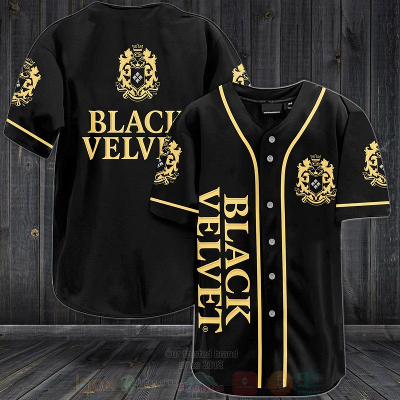 FASHION Black Velvet Canadian Whisky Baseball Jerseys Botton Shirt