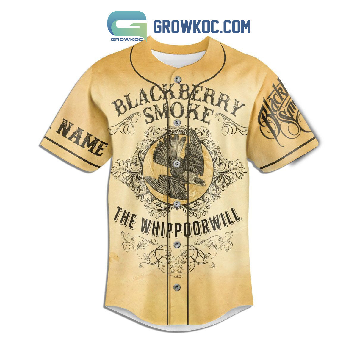 Blackberry Smoke The Whippoorwill Where There’s Smoke There’s Fire Personalized Baseball Jersey
