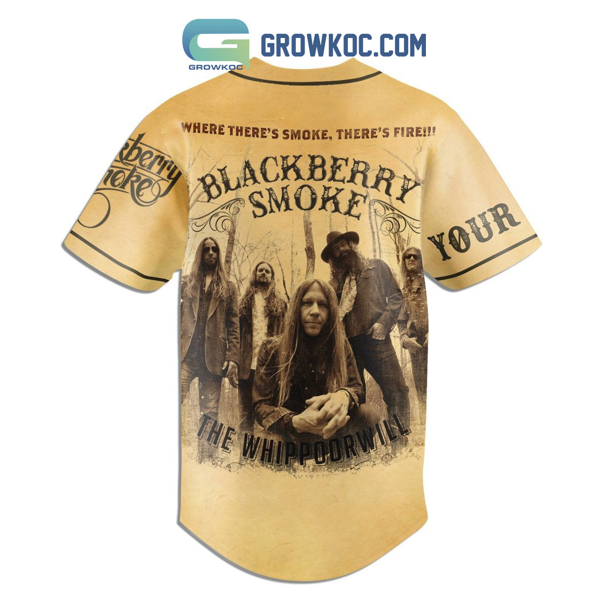 Blackberry Smoke The Whippoorwill Where There’s Smoke There’s Fire Personalized Baseball Jersey