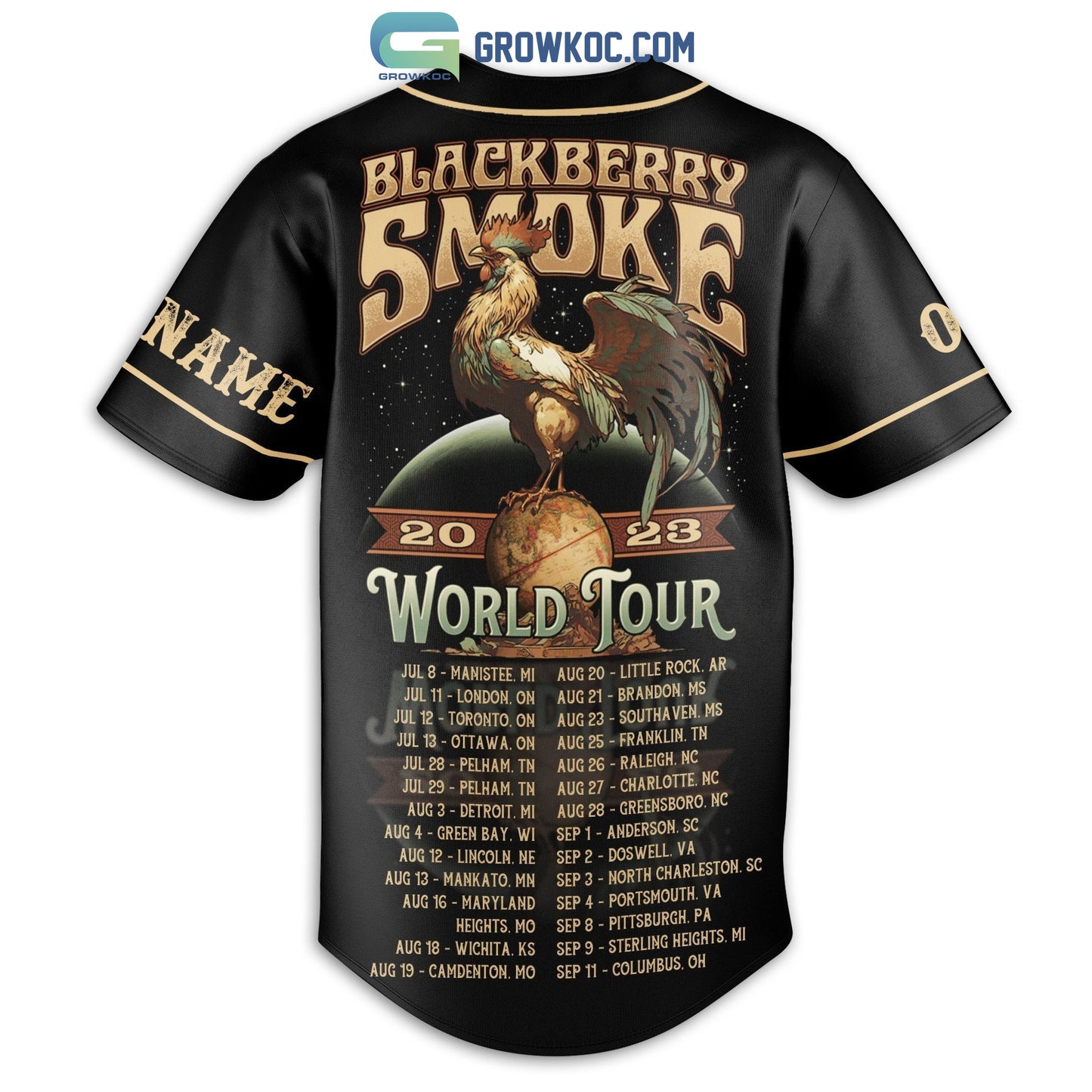 Blackberry Smoke World Tour 2023 Personalized Baseball Jersey