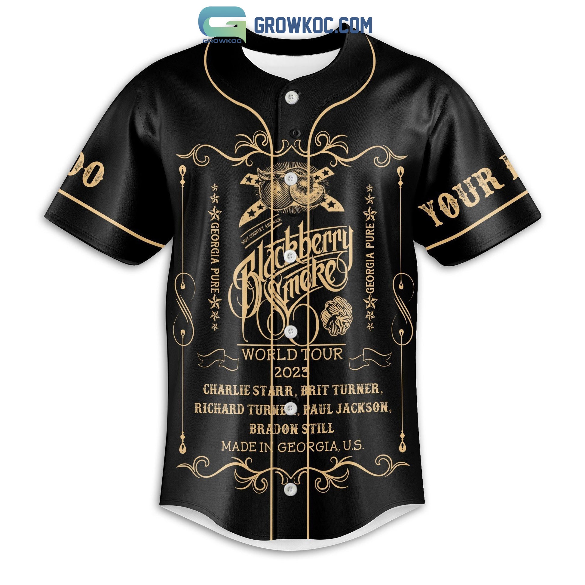 Blackberry Smoke World Tour 2023 Personalized Baseball Jersey