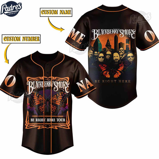 Blackberry Smoke band Be Right Here Tour 2024 Custom Baseball Jersey Shirt (Image 1)