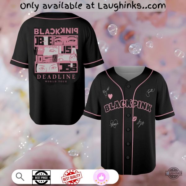 Blackpink 2025 Deadline World Tour Signed Baseball Jersey Shirt For Lisa Jennie Rose Jisoo Fans