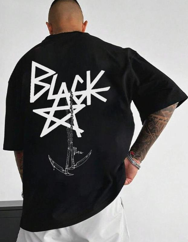 Blackstar X Chain Scythe, Classic T-shirt Cotton, Soul Eater shirt Anime Oversize 2025 Classic Menswear Hoodie, Sweatshirt