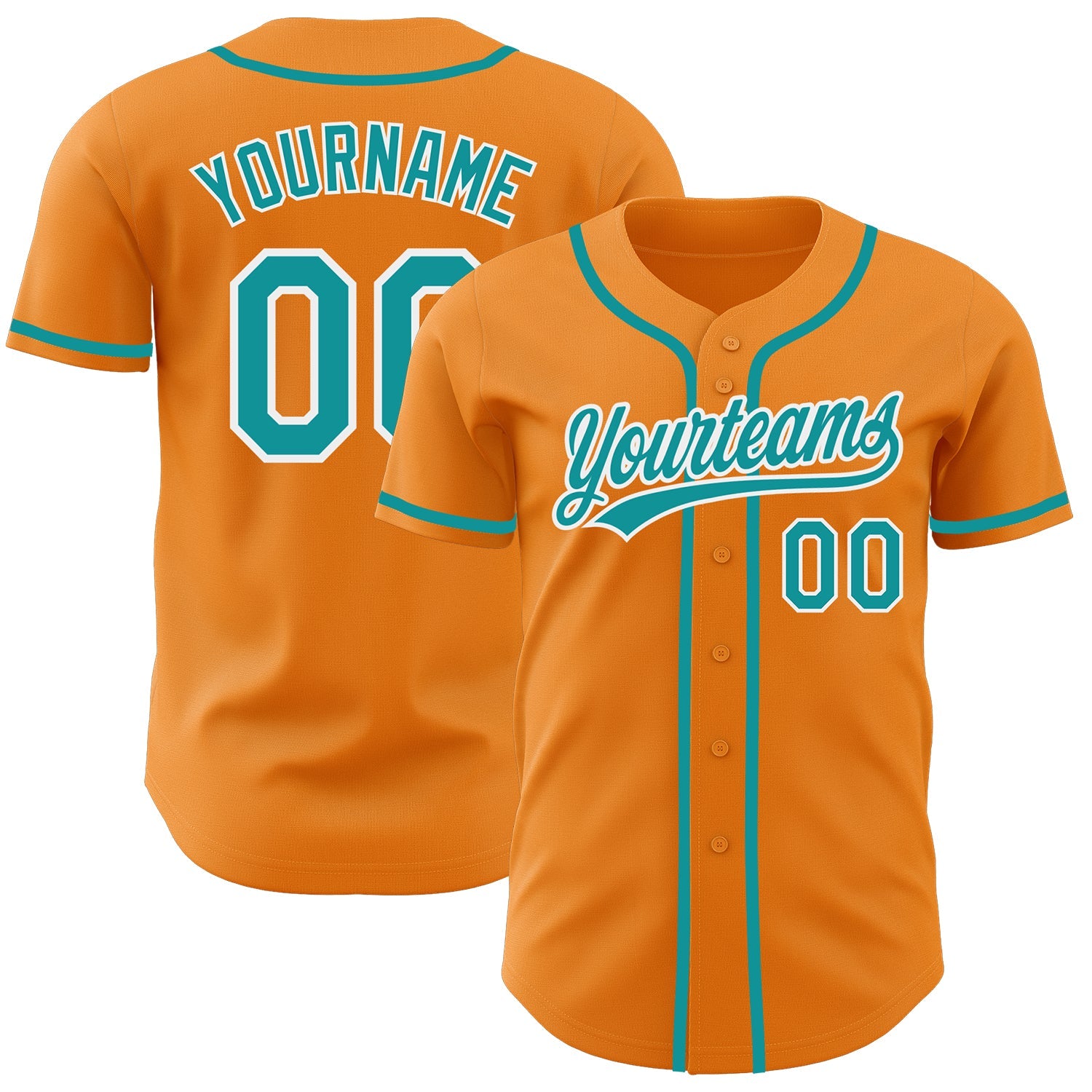 Custom Bay Orange Teal-White Authentic Baseball Jersey T-Shirts, Hoodie, Sweatshirt | WearSparks.com (Image 1)