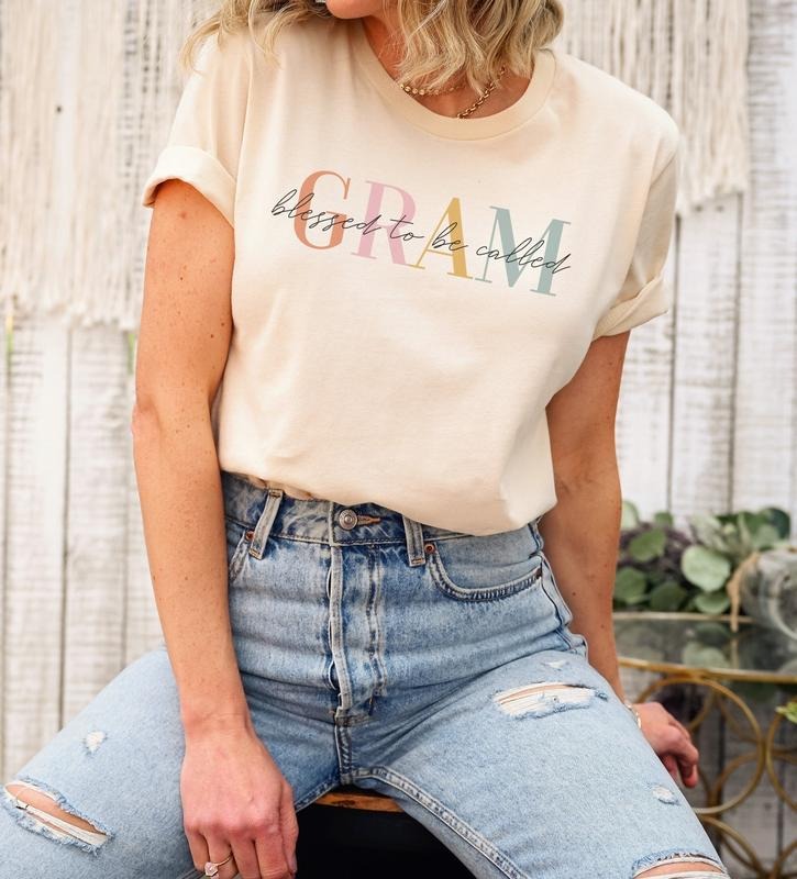 Blessed Gram Shirt For Grandma Cute Shirt Gram Mothers Day Gift Gram Shirt Birthday Gift For Grandma Tshirt Grandparents...