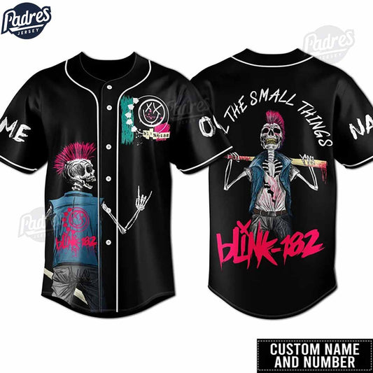 Custom Blink-182 All The Small Things Baseball Jersey - Padres Jersey Oasis: Elevate Your Baseball Style Game... (Image 1)