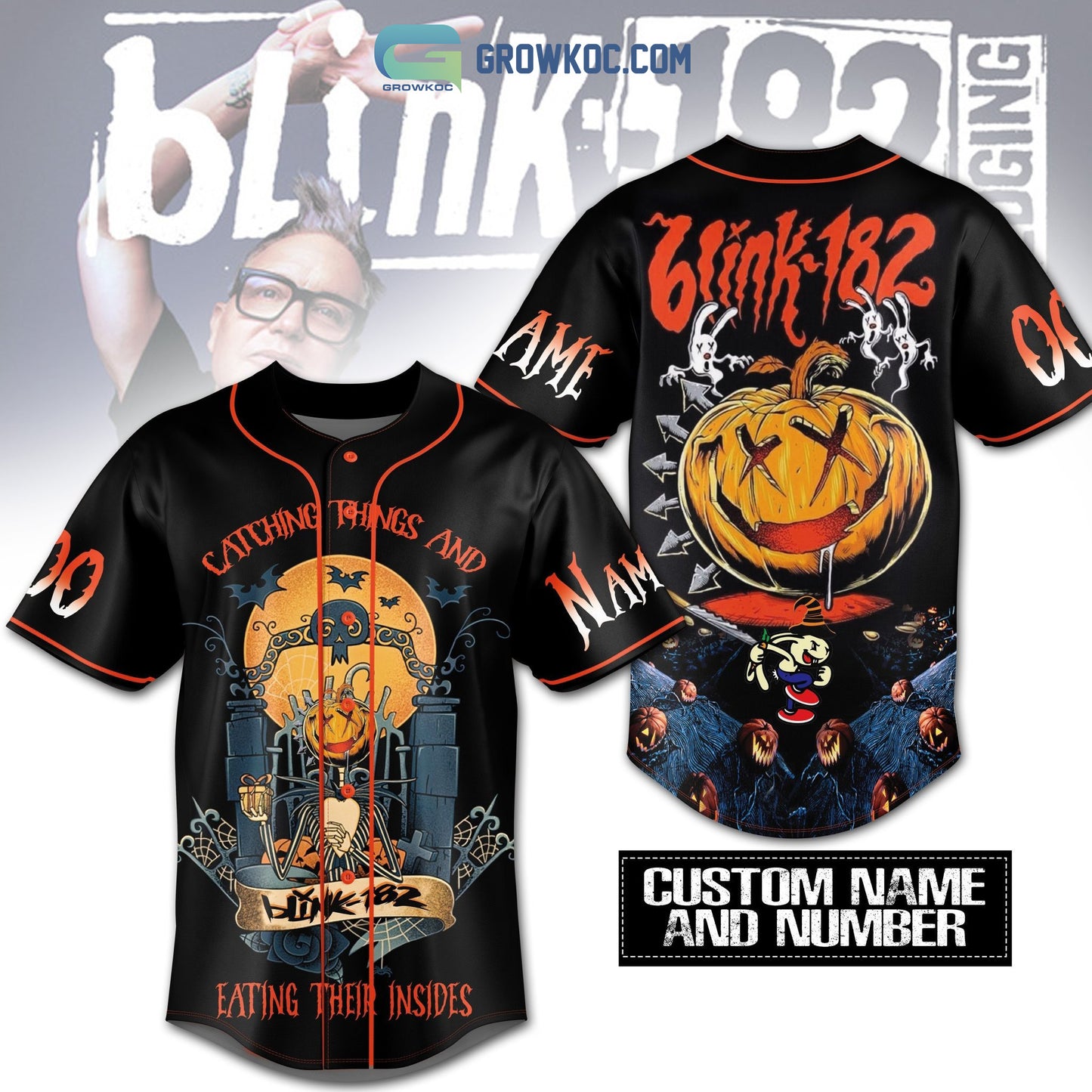 Blink 182 Catching Things And Eating Their Insides Halloween Personalized Baseball Jersey
