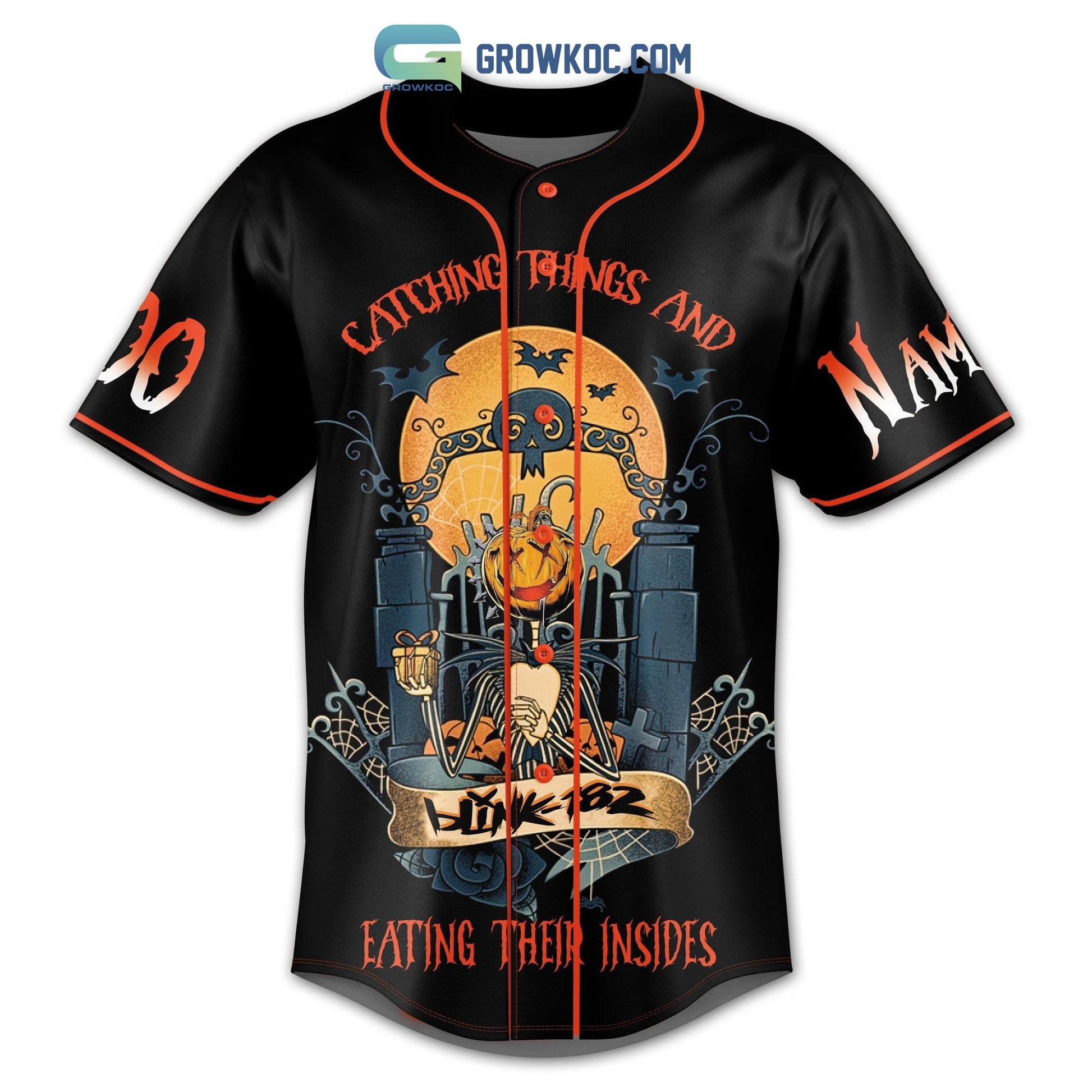 Blink 182 Catching Things And Eating Their Insides Halloween Personalized Baseball Jersey