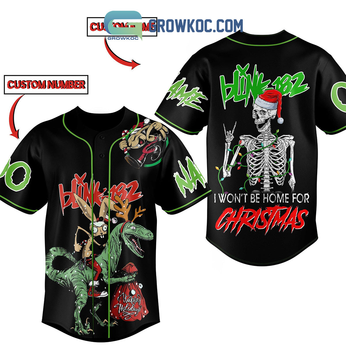 Blink 182 I Won’t Be Home For Christmas Personalized Baseball Jersey