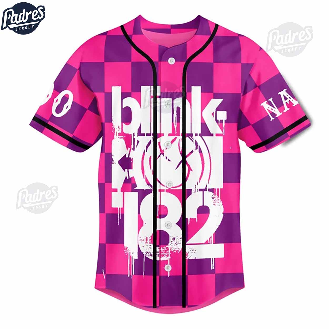 Blink-182 One More Time Pink Baseball Jersey Style - Padres Jersey Oasis: Elevate Your Baseball Style Game... (Image 3)
