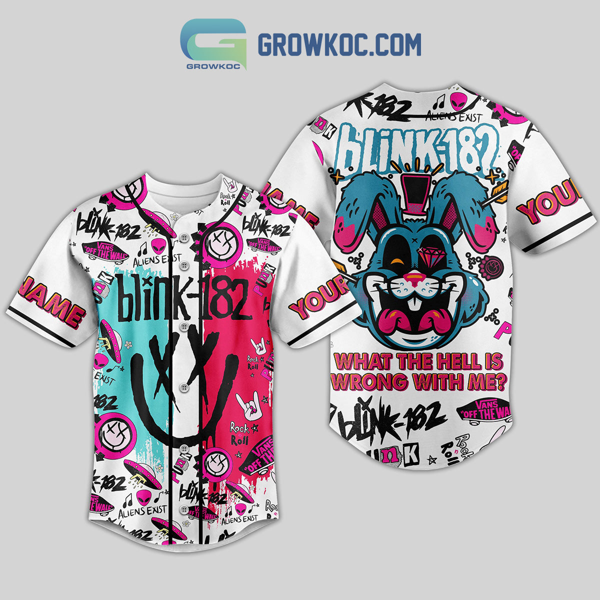 Blink 182 What The Hell Is Wrong With Me Personalized Baseball Jersey