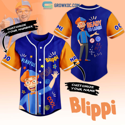 Blippi Ready To Learn Fun Cool Personalized Baseball Jersey