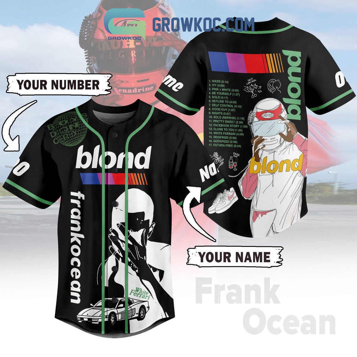 Blond Frankocean Personalized Baseball Jersey