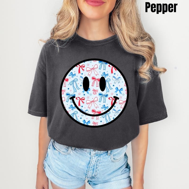 Blue Bows USA Happy Face Comfort Colors T-Shirt 'NLB' Hoodie, Sweatshirt | WearSparks.com