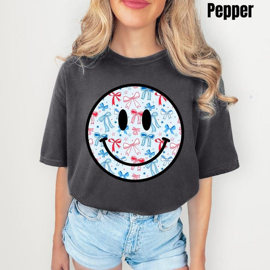 Blue Bows USA Happy Face Comfort Colors T-Shirt 'NLB' Hoodie, Sweatshirt | WearSparks.com