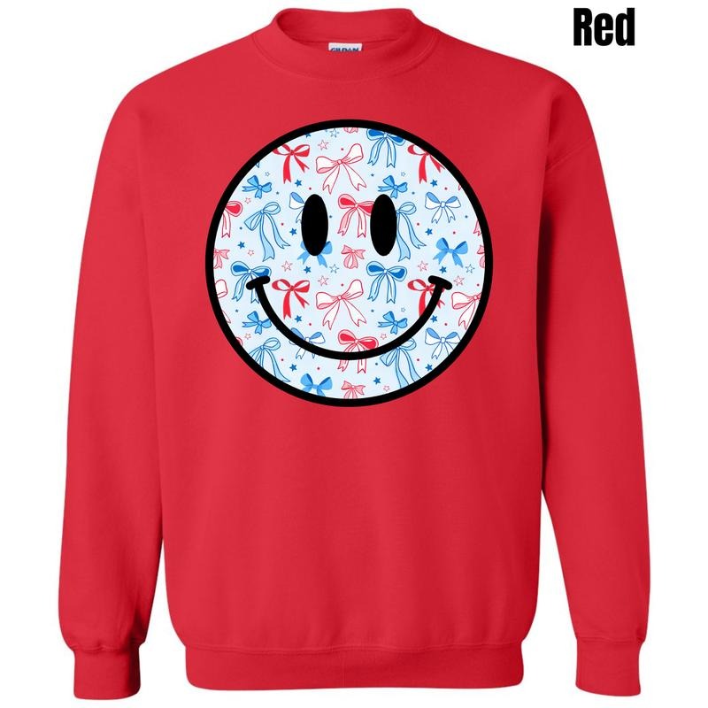 Blue Bows USA Happy Face Sweatshirt 'NLB' T-Shirts, Hoodie | WearSparks.com