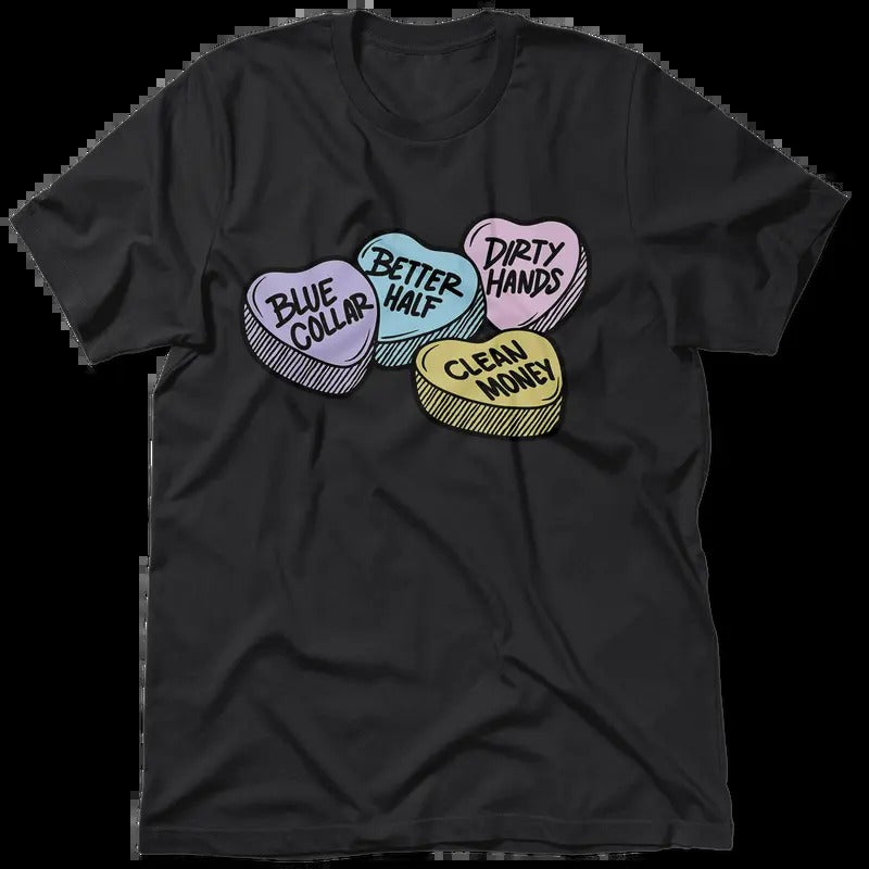 Blue Collar Better Half Valentines Day Shirt - Women's T-Shirt Hoodie, Sweatshirt | WearSparks.com