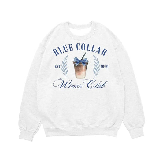 Blue Collar Wives Club Sweatshirt Hoodie, Blue Collar Wives Girlfriends Shirt, Spoiled Wife Shirt, Collar Wife Tee, Blue...