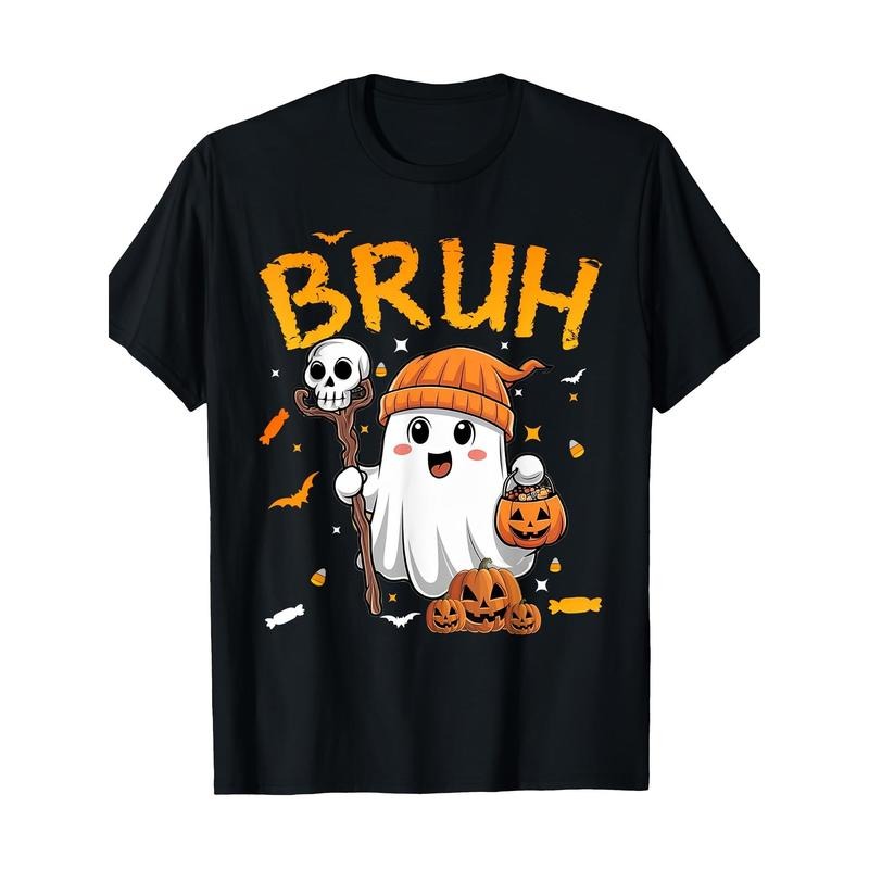 Blue Ghost Halloween Cute Ghost Candy Fun Halloween T-shirt -100% cotton Made in USA Hoodie, Sweatshirt | WearSparks.com