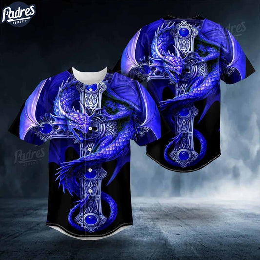 Blue Gothic Dragon Skull Baseball Jersey - Padres Jersey Oasis: Elevate Your Baseball Style Game T-Shirts, Hoodie, Sweatshirt