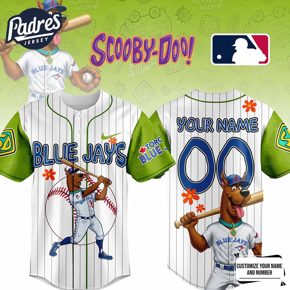 Blue Jays MLB x Scooby Doo Personalized Baseball Jersey Outfit - Padres Jersey Oasis: Elevate Your Baseball... (Image 1)