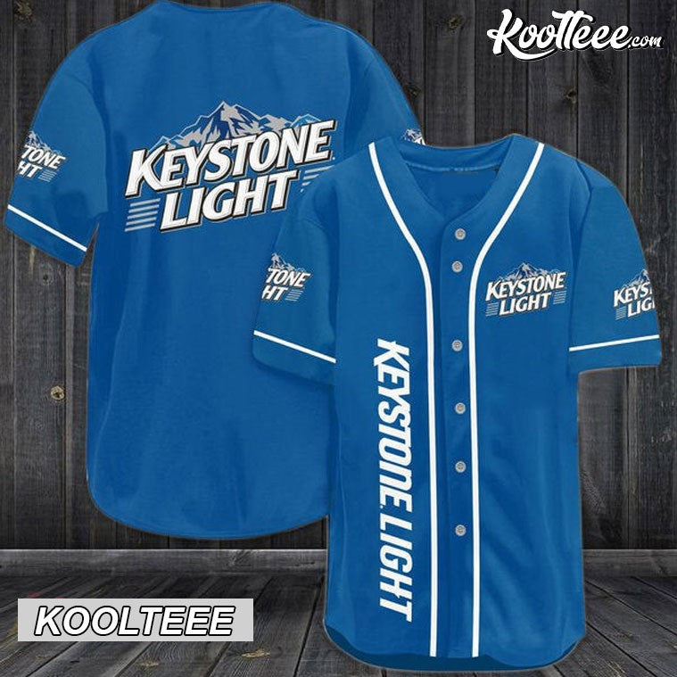 Blue Keystone Light Baseball Jersey
