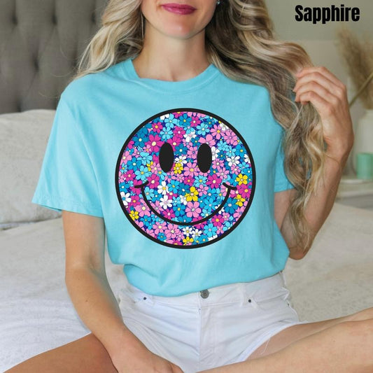 Blue Mix Happy Face Comfort Colors T-Shirt 'NLB' Hoodie, Sweatshirt | WearSparks.com