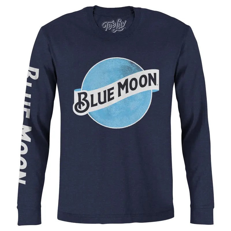 Blue Moon Long Sleeve T-Shirt - Navy Hoodie, Sweatshirt | WearSparks.com